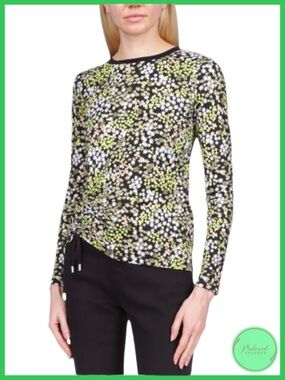 Michael Kors Printed Ruched Top